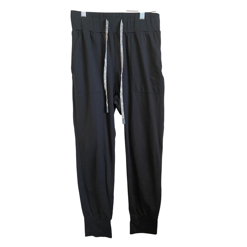 Varley Womens Black Tapered Joggers Drawstring Activewear Pants Small